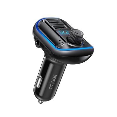YESIDO Smart Car Charger with MP3 Player & Dual USB Ports