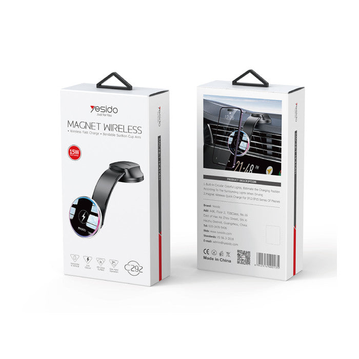 YESIDO شاحن اللاسلكي - دوران 360 درجة - شحن سريع بقوة 15 وات