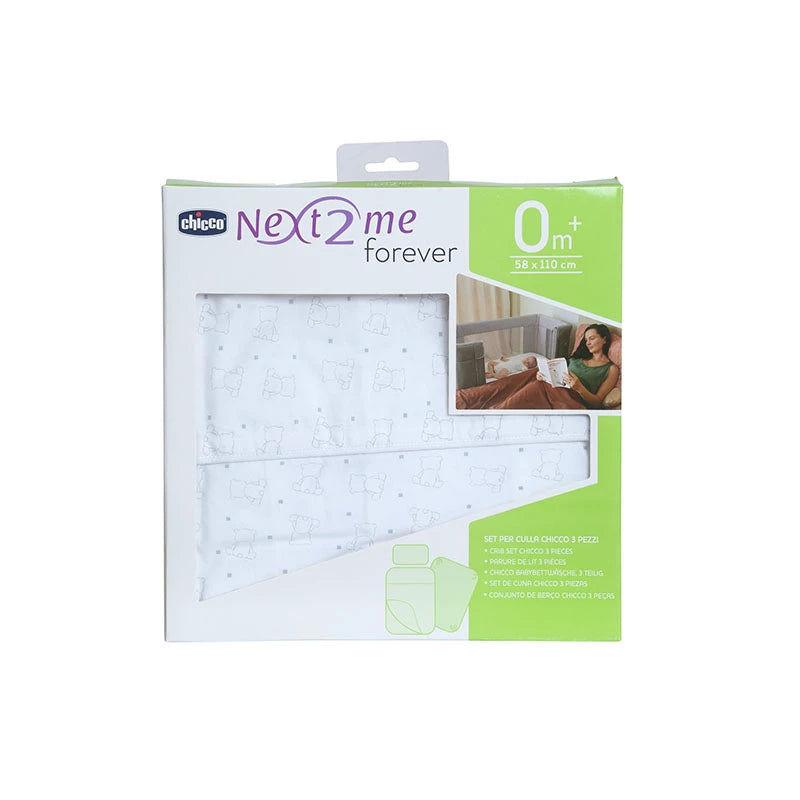 Chicco Next2Me Forever Crib Bedding Set – 3 Pieces, Bear Design