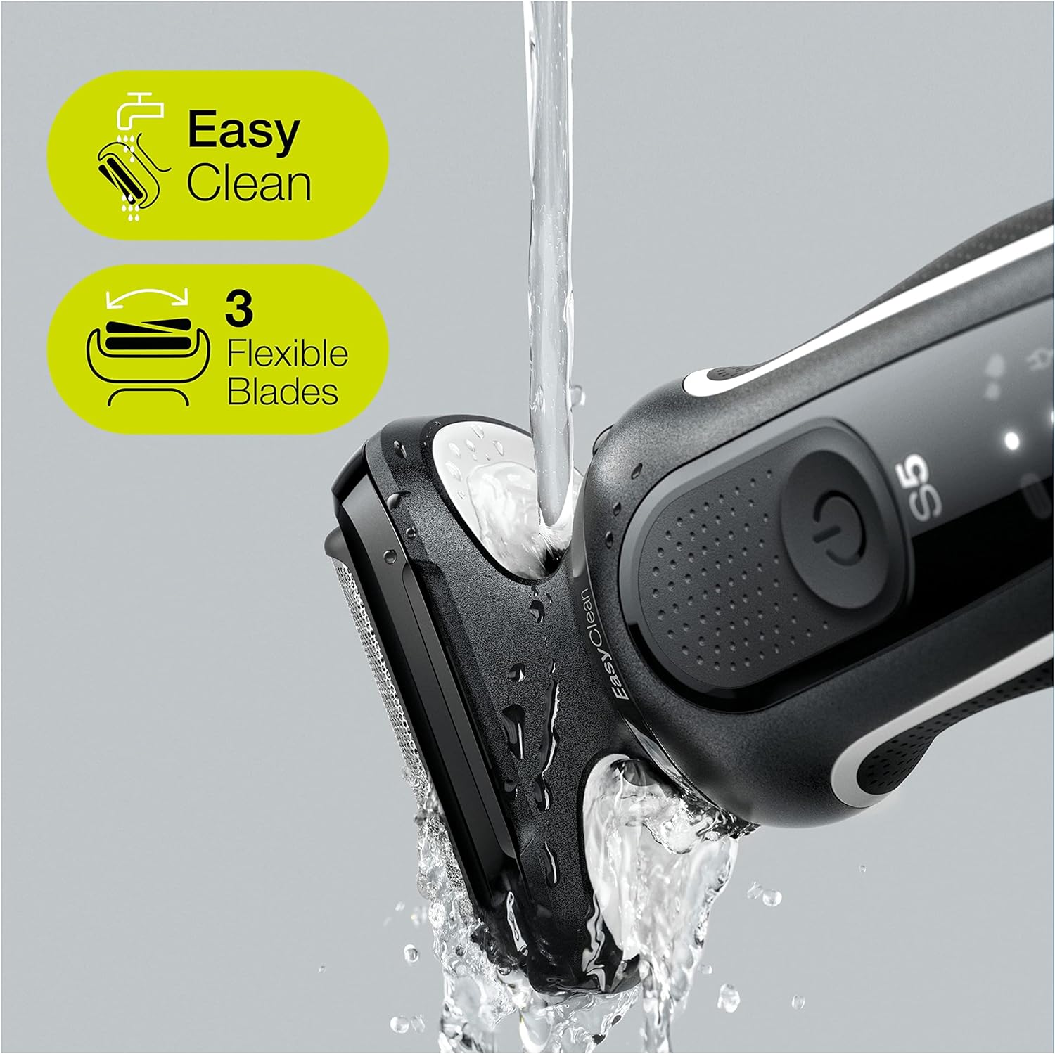 Braun Series 5: Rechargeable Electric Razor for Men - Wet & Dry, Easy Clean - Black