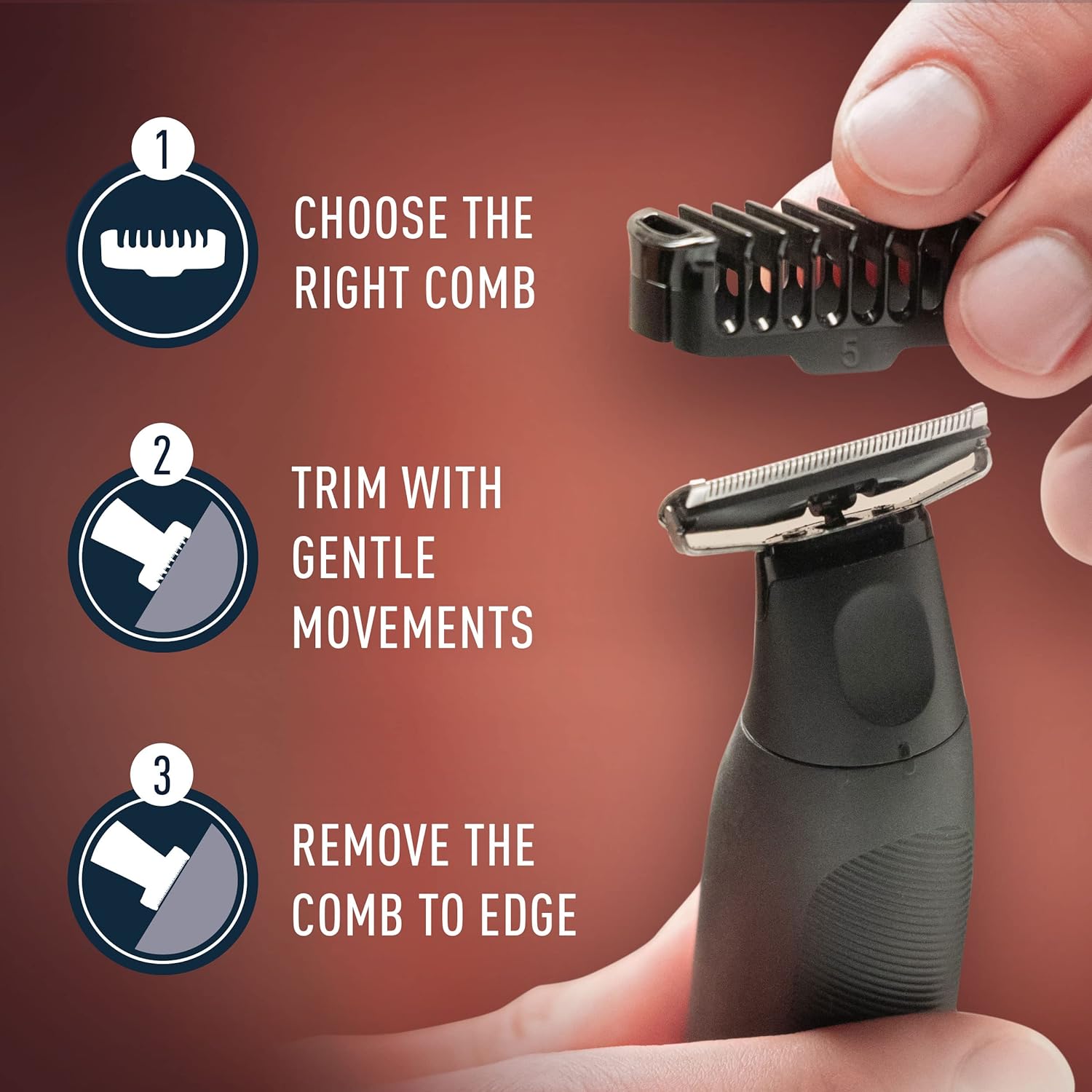 King C. Gillette All-in-One Stubble Trimmer: Cordless, Waterproof, 4D Blade - BLACK