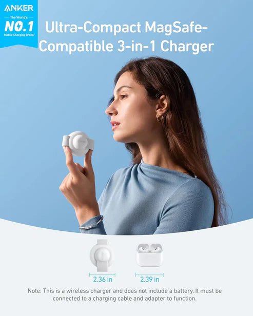 Anker MagGo 3 in 1 Foldable 15W Wireless Charger