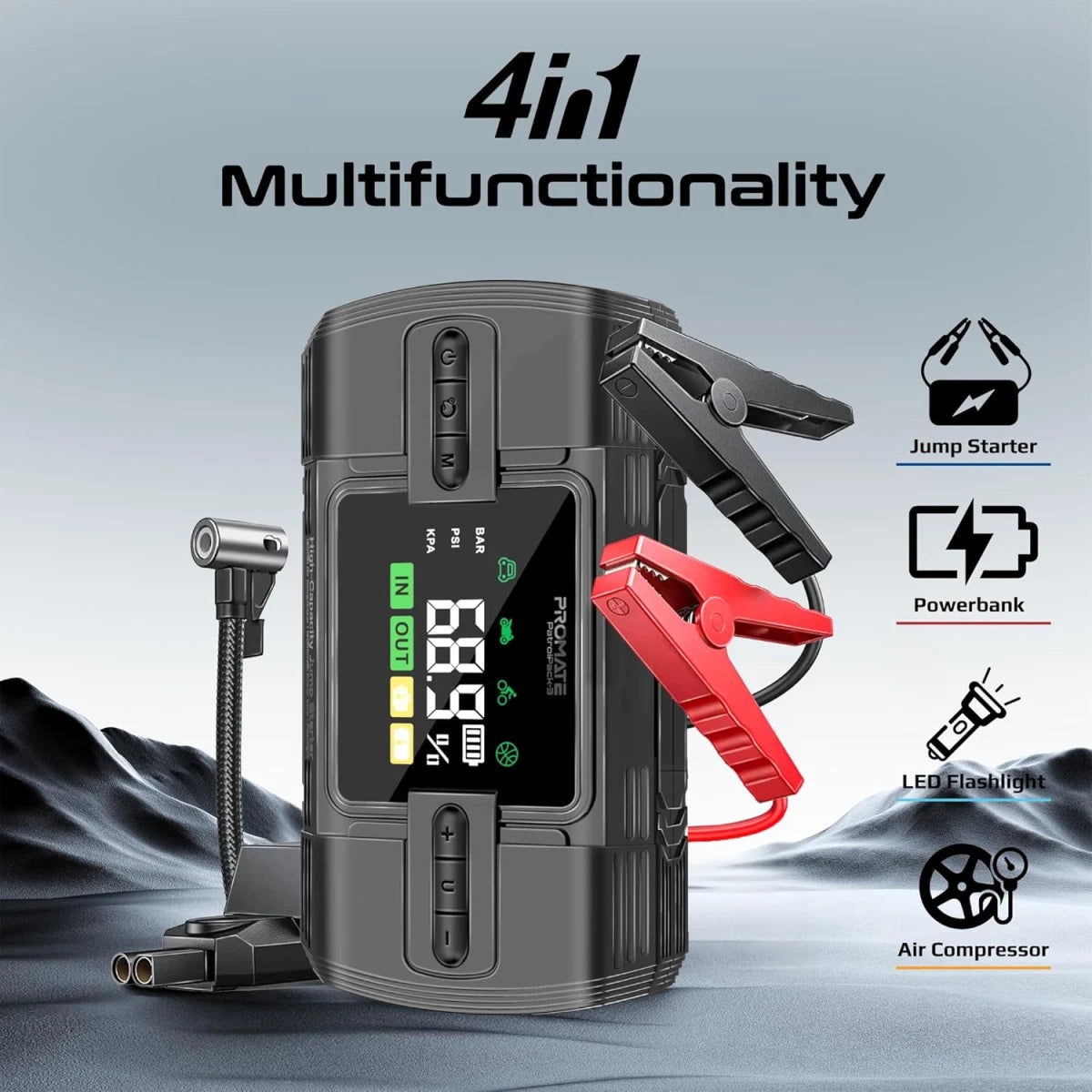 Promate PatrolPack-3 1200A 12V Jump Starter