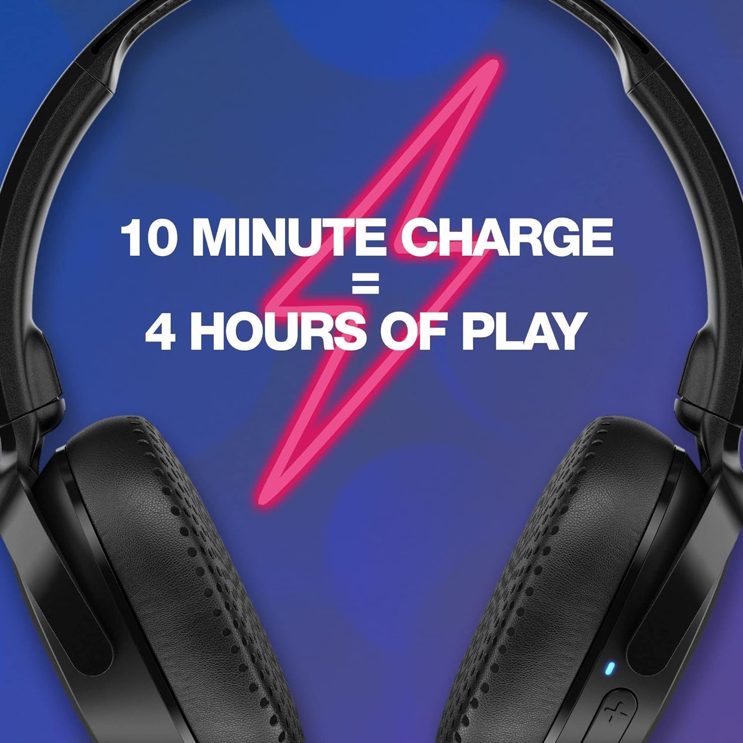 سماعات رأس Skullcandy Riff 2 اللاسلكية فوق الأذن: بطارية تدوم 34 ساعة، ميكروفون - أسود