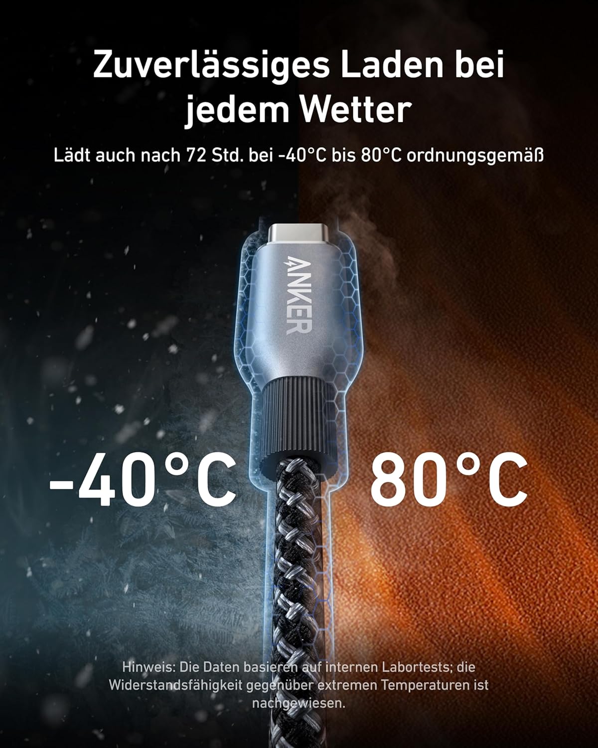 Anker Prime كابل تايب سي إلى تايب سي بقوة 240 واط بطول 90 سم مضفر ومتين