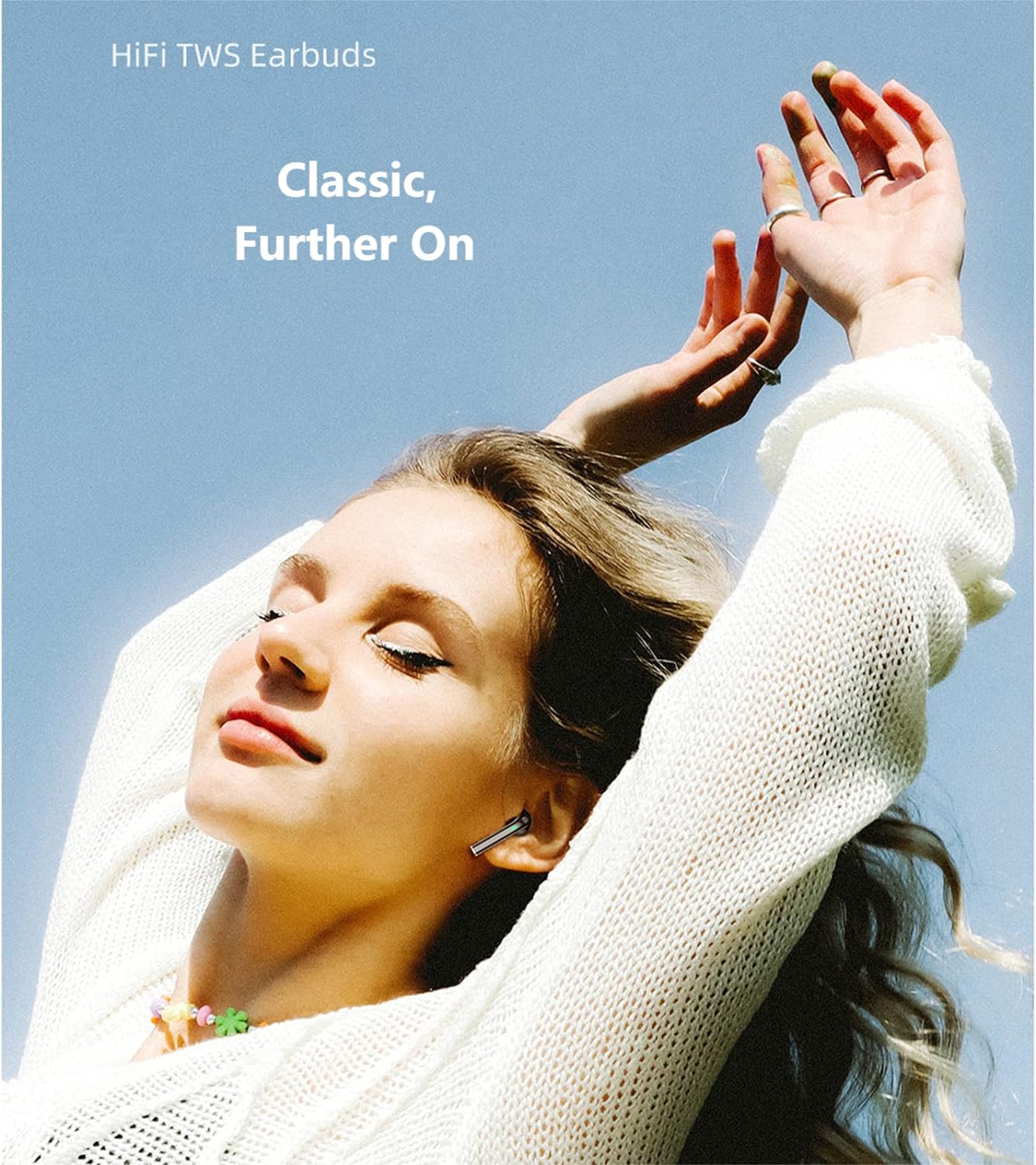 سماعات أذن AWEI اللاسلكية / سماعات أذن ستيريو بتقنية البلوتوث 5.3 مع ميكروفون - أسود