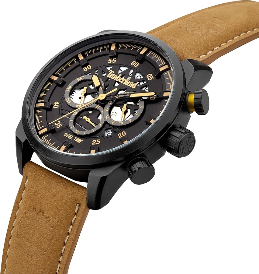 Timberland TDWGF2100602 Men’s Watch – Leather, 44mm