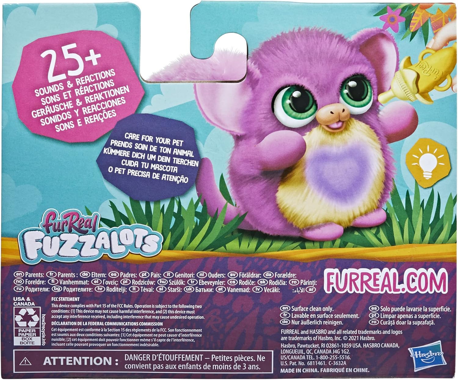 Hasbro Furreal Fuzzalots Monkey Color-change Interactive Feeding Toy