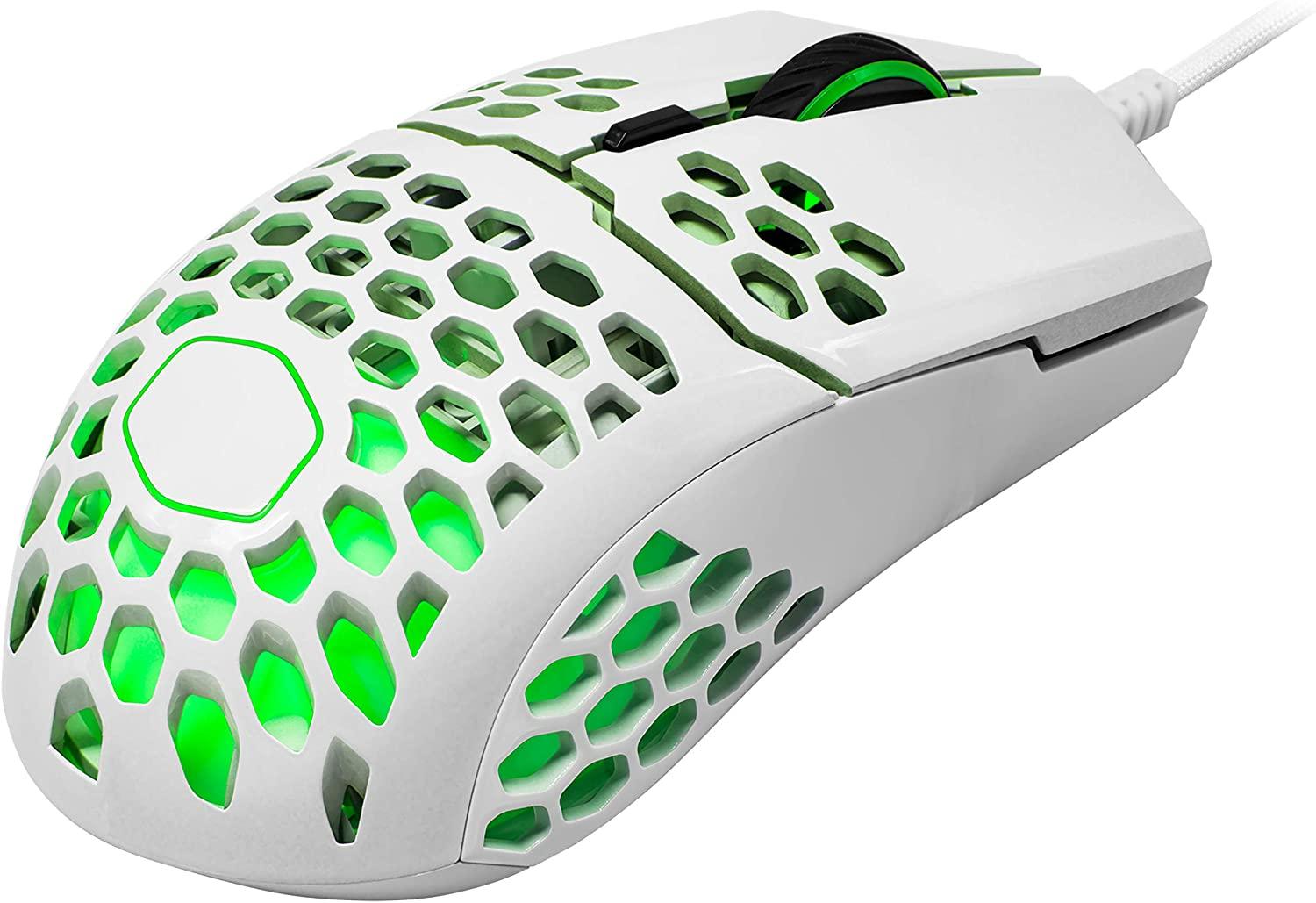 ماوس الألعاب Cooler Master MM711 Matte White RGB 60G مع ماوس ألعاب خفيف الوزن بدقة 16000 نقطة في البوصة