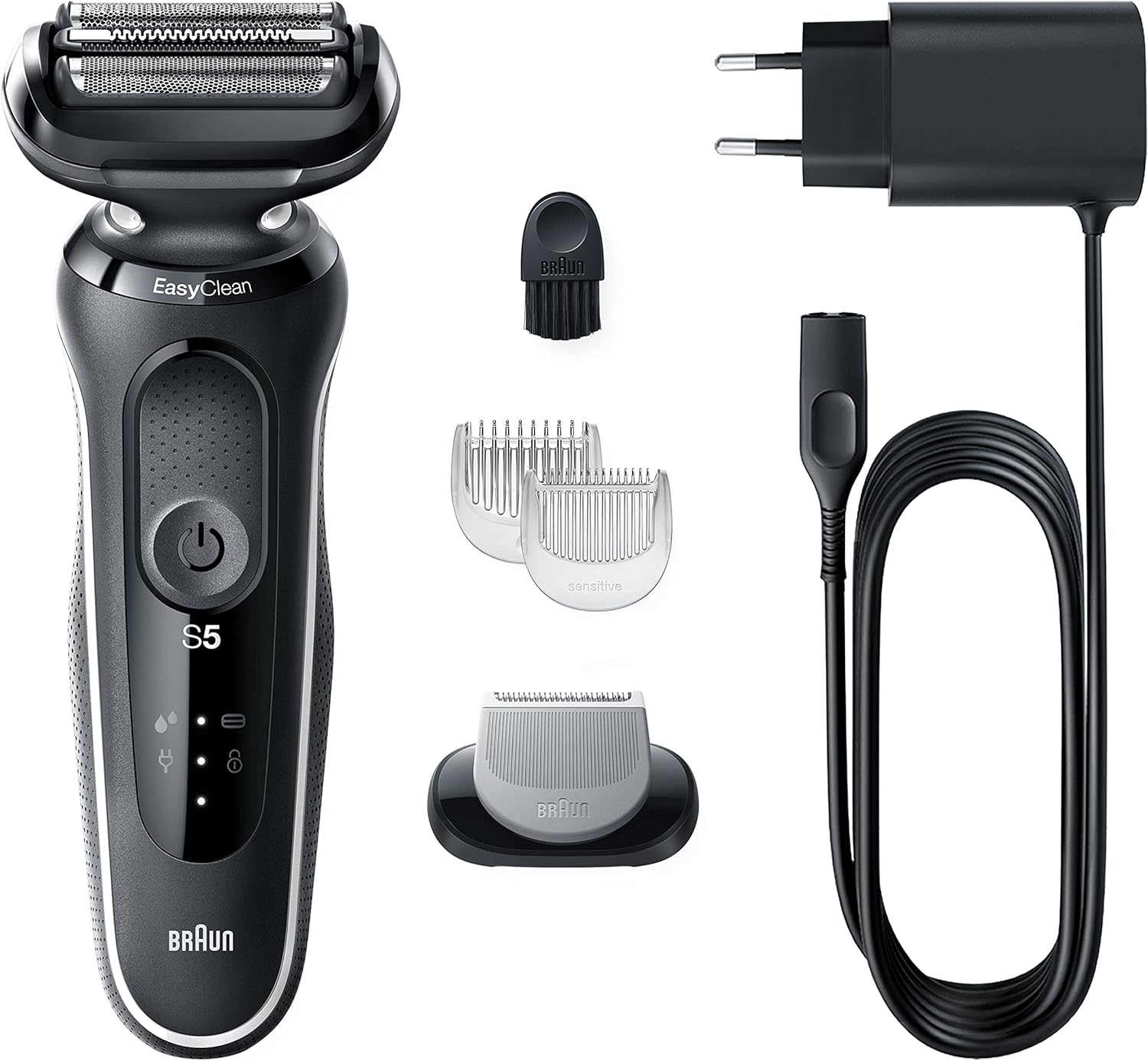 Braun Series 5: Rechargeable Electric Razor for Men - Wet & Dry, Easy Clean - Black