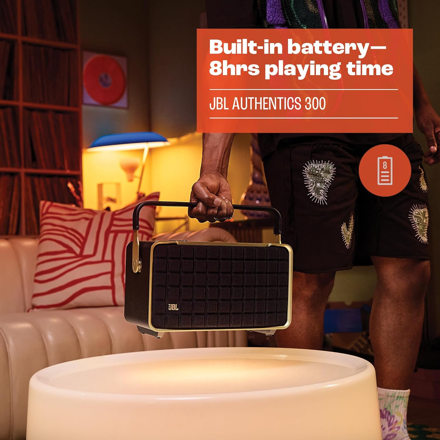 JBL مكبر صوت منزلي لاسلكي 300 من اوثينتيكس بتقنية البلوتوث وواي فاي