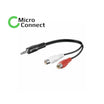 MicroConnect Audio Cable 3.5mm Male to 2x RCA Female 0.2m - Black