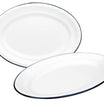 Ibili Blanca Oval Plate 35×24cm – White & Blue