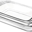 Ibili Kristall 3-Piece Rectangular Glass Baking Dish Set