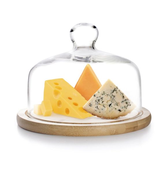 حافظة كيك بغطاء زجاج وبامبو 18 سم Ibili – أنيقة وعملية