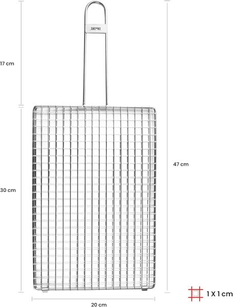 Ibili Double Grill Basket 30×20cm – Stainless Steel Durable