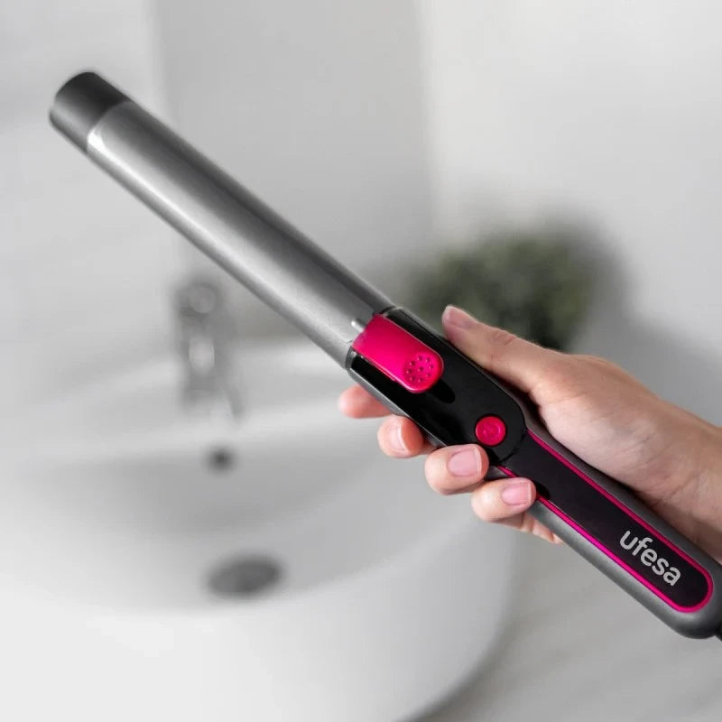UFESA CT4032 Ceramic Curling Iron 32mm – 5 Heat Settings, 150–210°C, 360° Swivel Cord