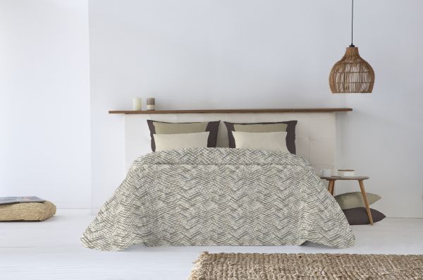 غطاء سرير صيفي مفرد ونص Canete Areca رمادي | أناقة وراحة