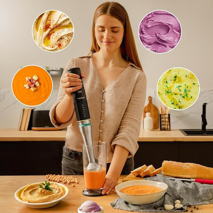 Cecotec Katana 15 Hand Blender Set 1500W Black — Complete Blending Kit with All Accessories