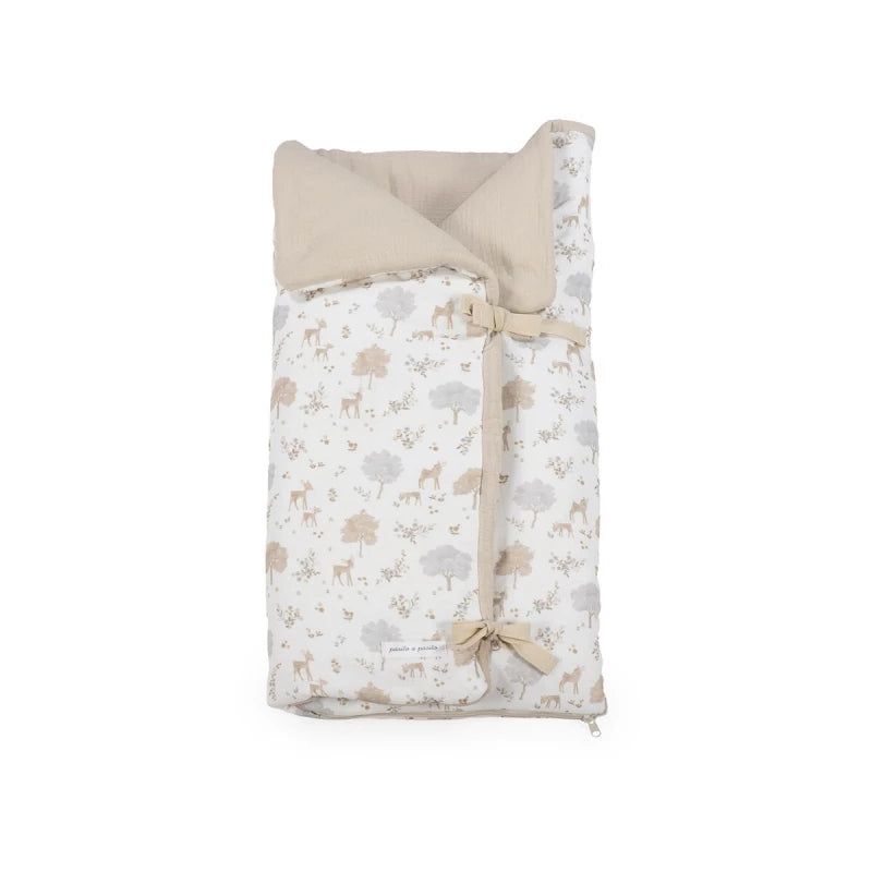 Pasito a Pasito Nara Beige Baby Swaddle Blanket 100% Cotton