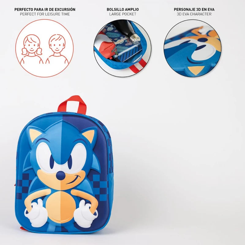 حقيبة أطفال Cerda 3D Sonic – خفيفة ومناسبة للمدرسة