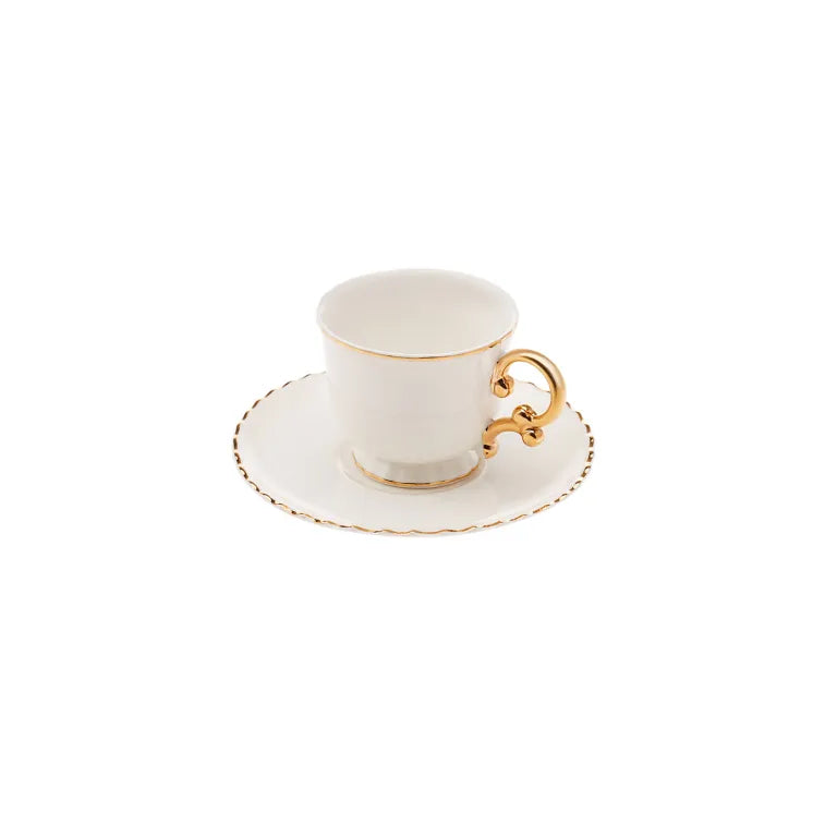 طقم قهوة كاراجا إليجانس 6 أشخاص 80 مل أبيض