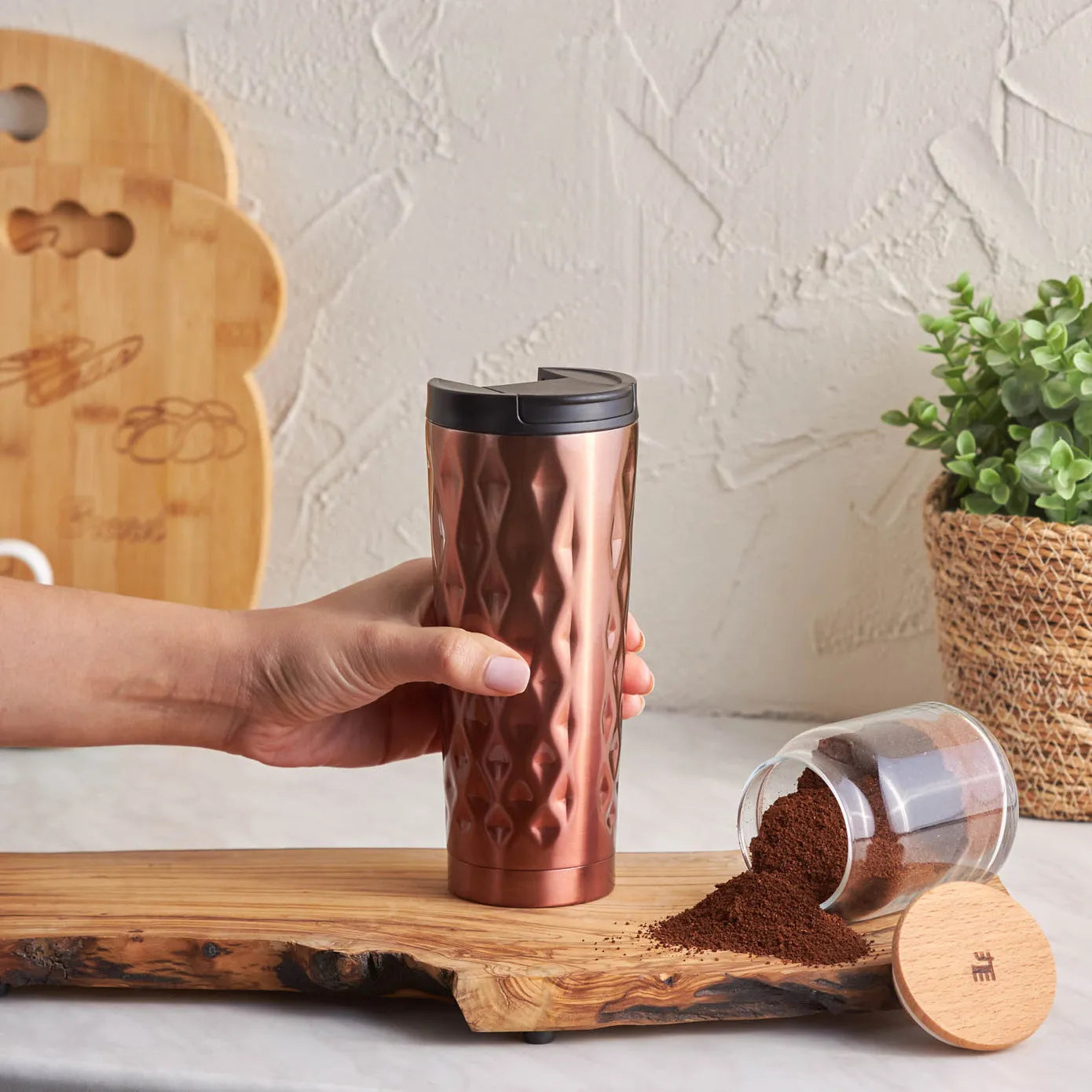 Karaca Diamond Red Copper Thermos 350‑450ml – Leak‑Proof & Stylish