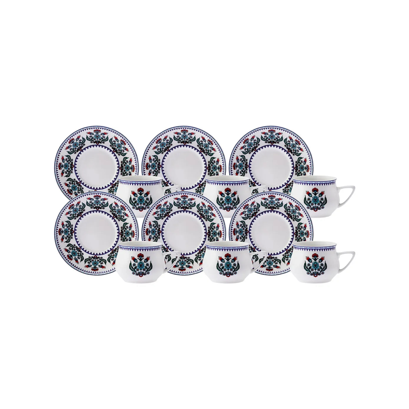 طقم فناجين قهوة كاراجا تشيني 90 مل – 6 قطع تراثية