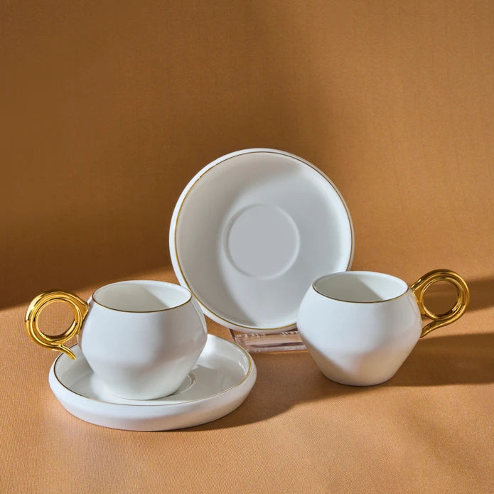 طقم فناجين قهوة Karaca Venüs Gold ذهبي 2 شخص 135 مل