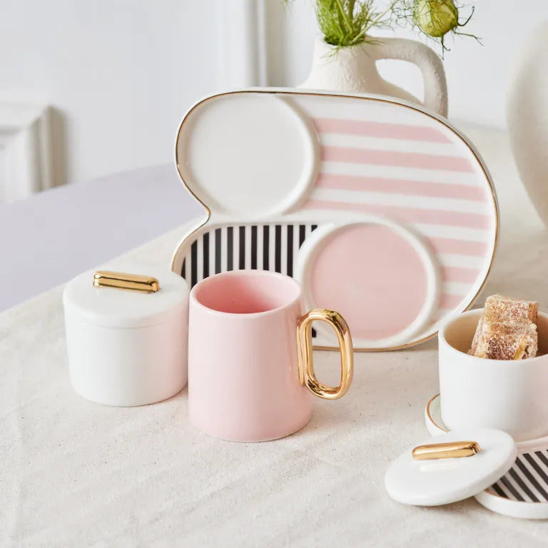 طقم فناجين قهوة كاراجا جولز وردي 80 مل بورسلين فاخر