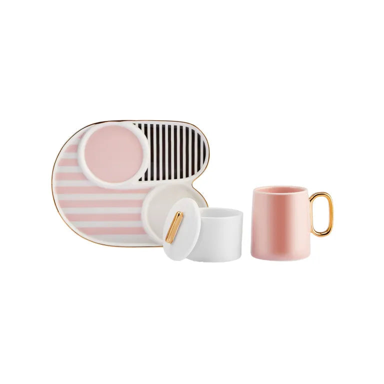 طقم فناجين قهوة كاراجا جولز وردي 80 مل بورسلين فاخر