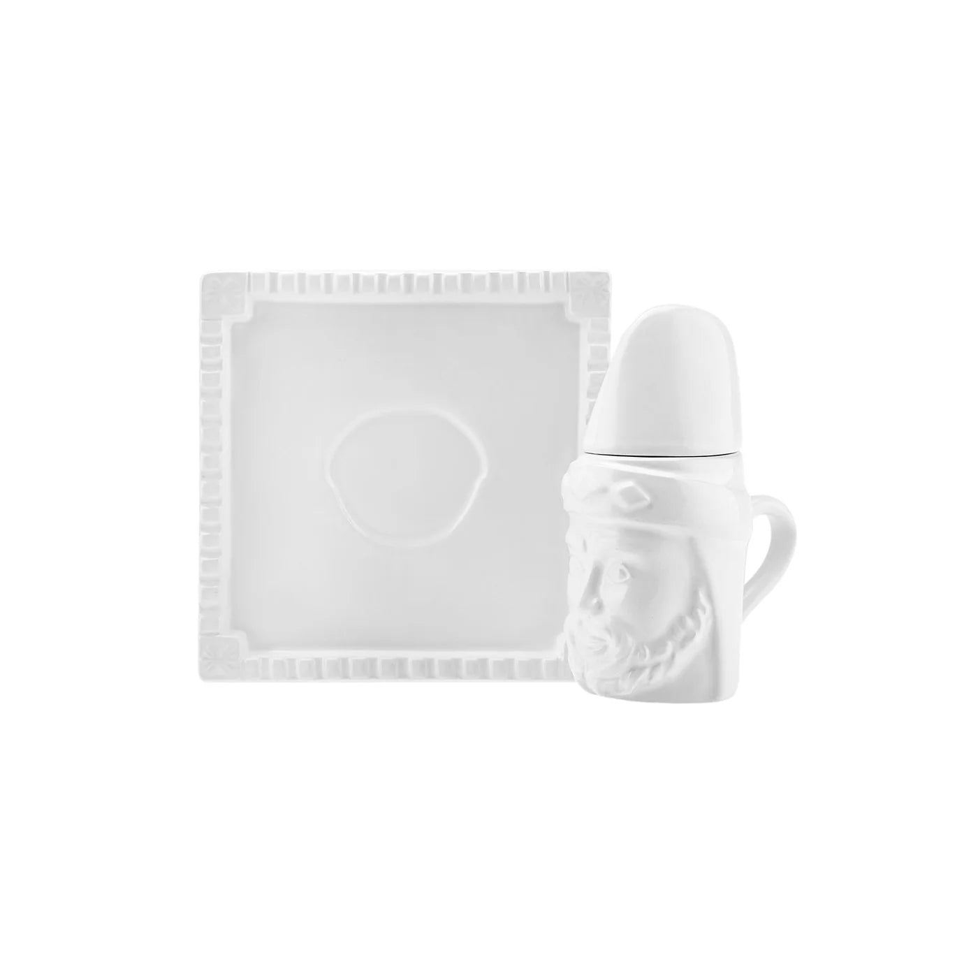 طقم فناجين قهوة تركية نِمرود 80 مل 6 قطع سيراميك أبيض