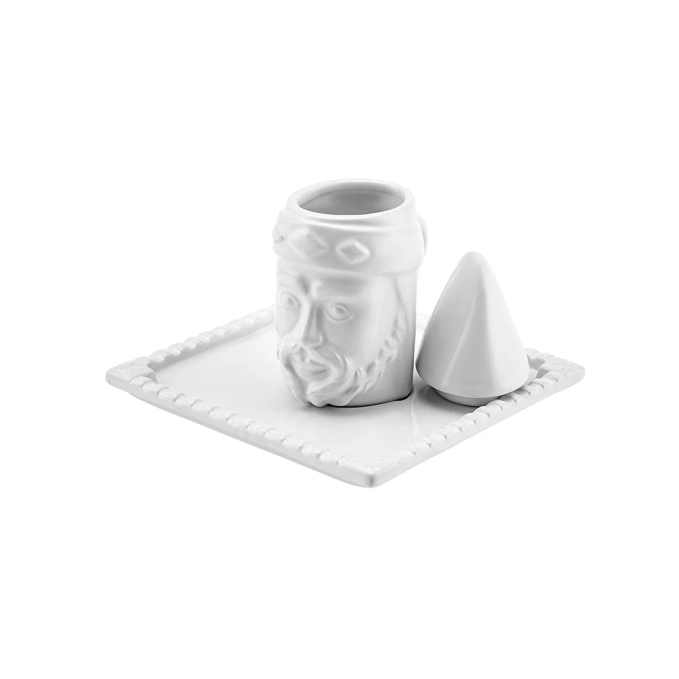 Karaca Nemrut 6-Piece Turkish Coffee Set 80ml White Ceramic