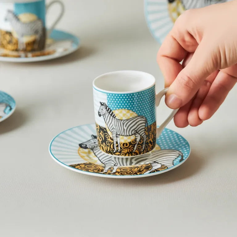 طقم فناجين قهوة كاراجا أنيمال 6 قطع 90 مل