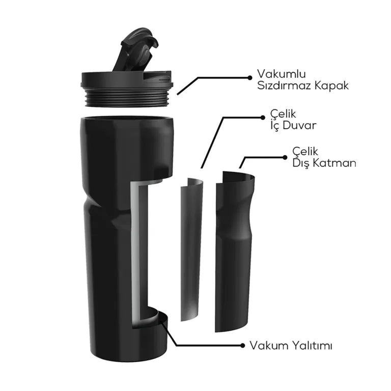 KARACA Capella Black Thermos – Elegant & Practical