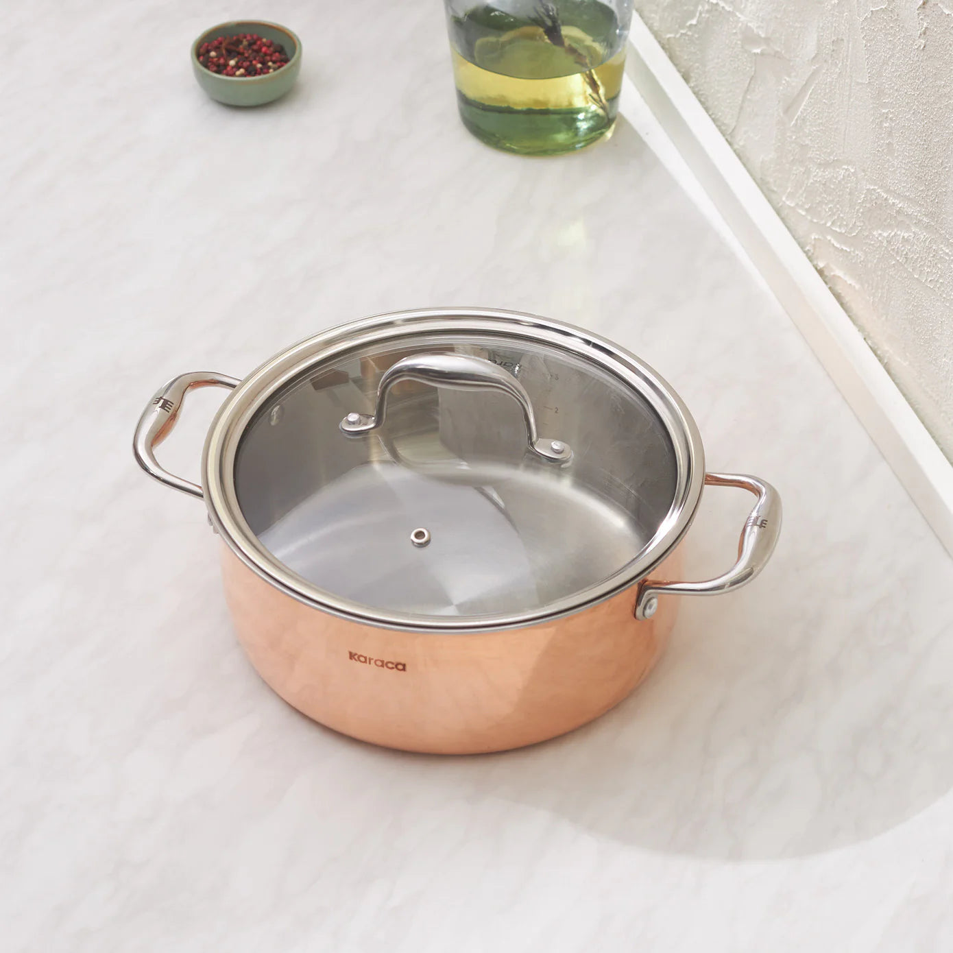 KARACA 3Ply PowerSteel Copper Stockpot with Lid, 4.6L