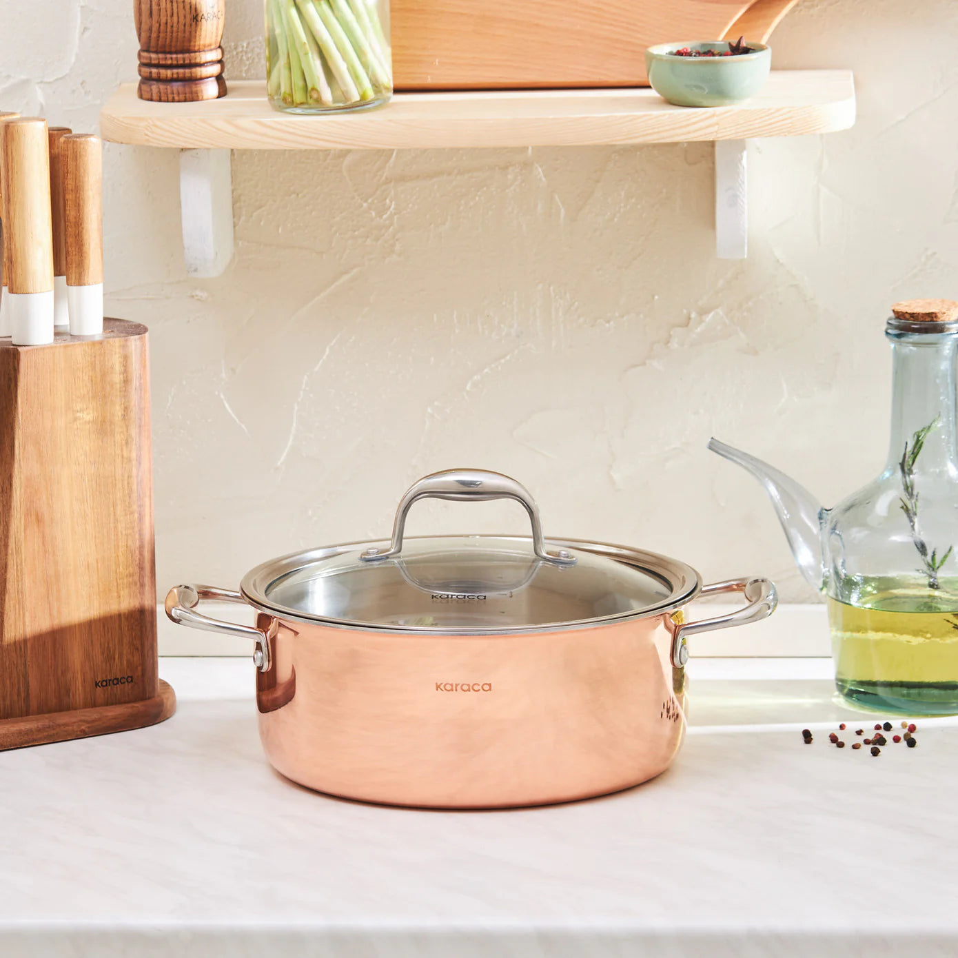 KARACA 3Ply PowerSteel Copper Stockpot with Lid, 4.6L