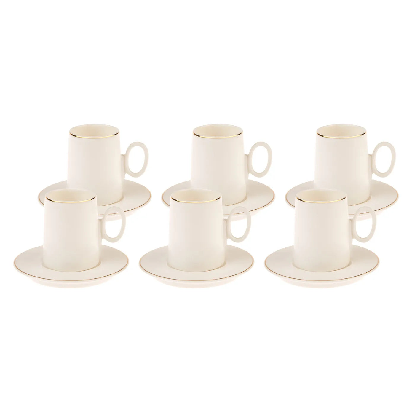 KARACA SNOW, White Coffee Cup Set for 6 – Elegant & Simple
