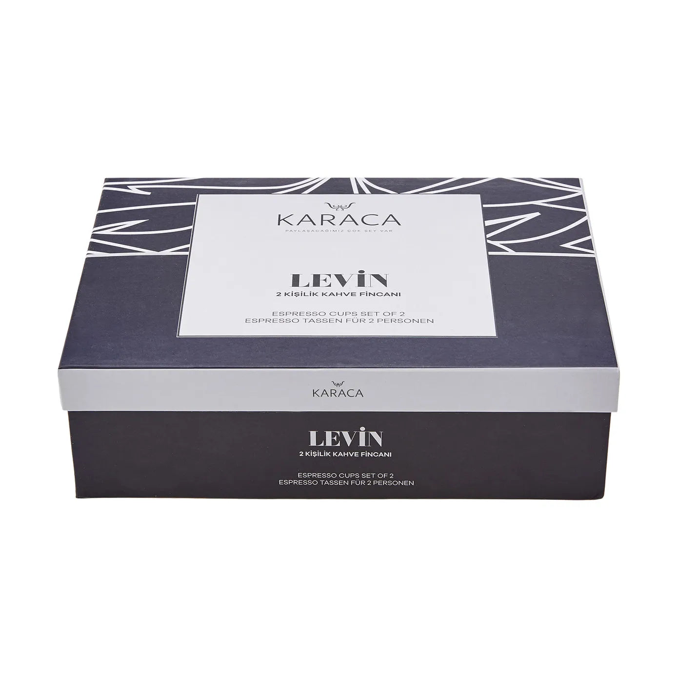 طقم فناجين قهوة KARACA LEVİN لشخصين باللون الأبيض الفاخر