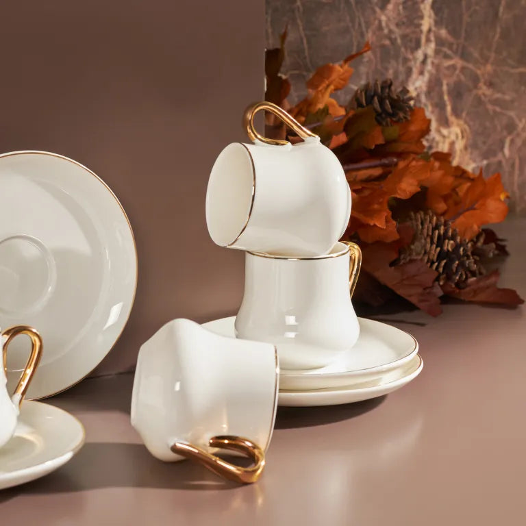 طقم قهوة كاراجا هيليوس أبيض 6 أشخاص