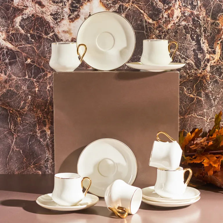 طقم قهوة كاراجا هيليوس أبيض 6 أشخاص