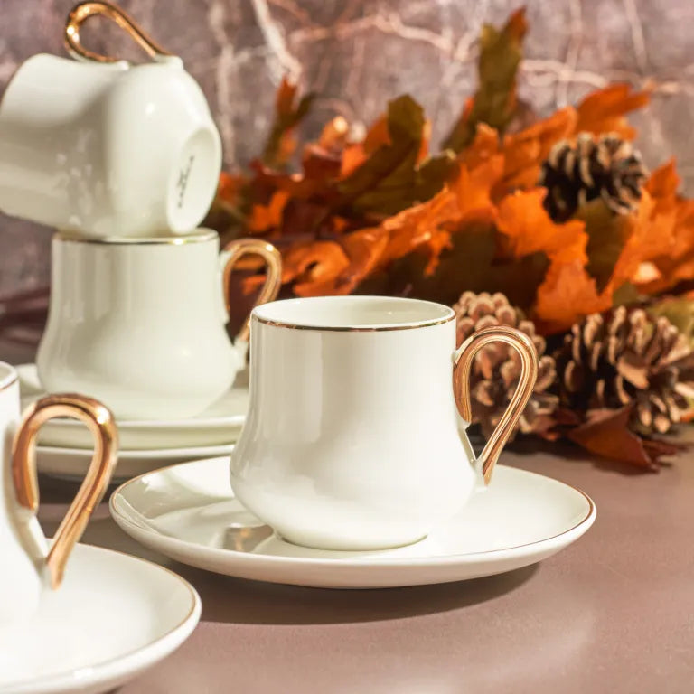 طقم قهوة كاراجا هيليوس أبيض 6 أشخاص