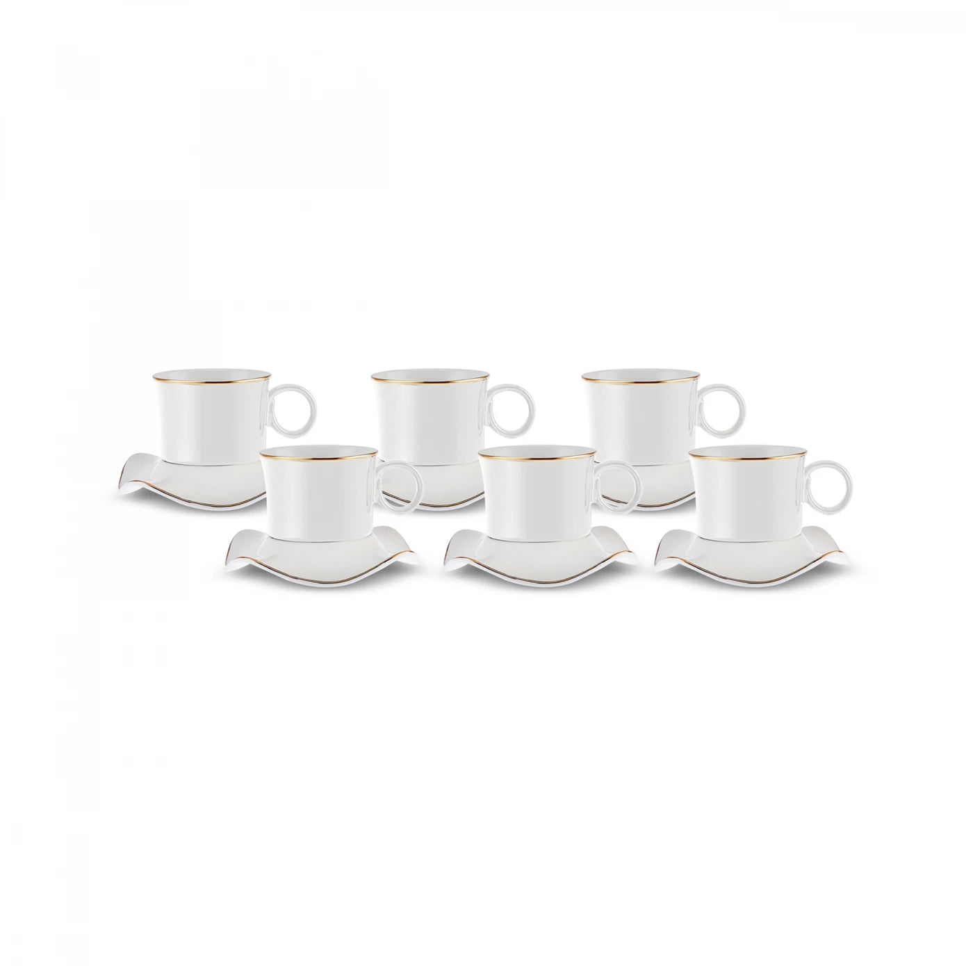 Karaca Torba 6-Person Coffee Cup Set, 90ml, White