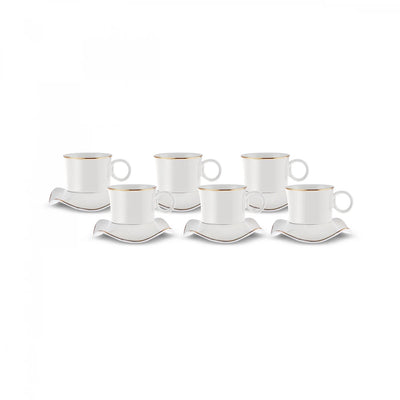 Karaca Torba 6-Person Coffee Cup Set, 90ml, White
