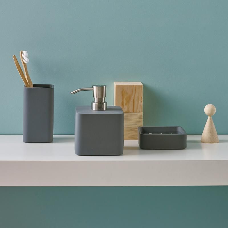 موزع صابون أكوانوفا اونا - رمادي داكن، تصميم مطفي أنيق