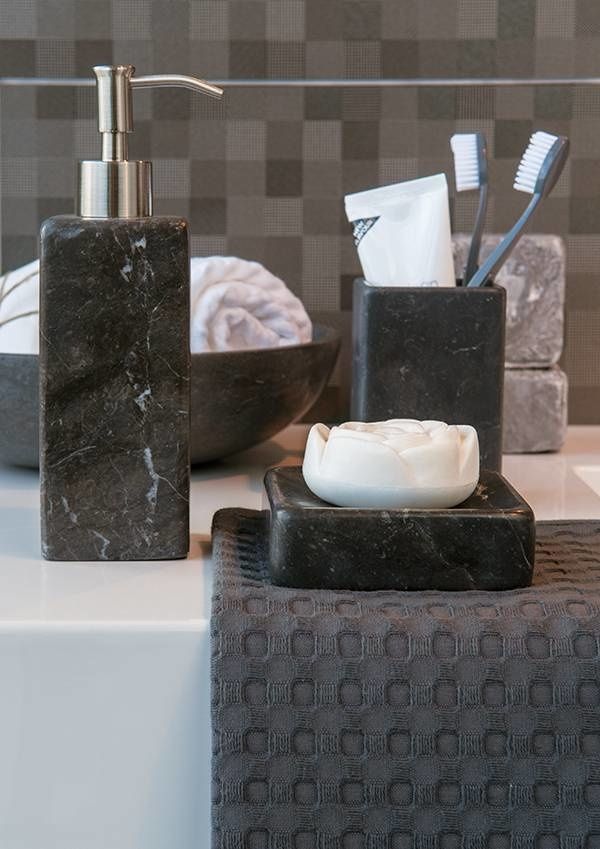 Aquanova Hammam Soap Dish – Dark Gray Handcrafted Stone