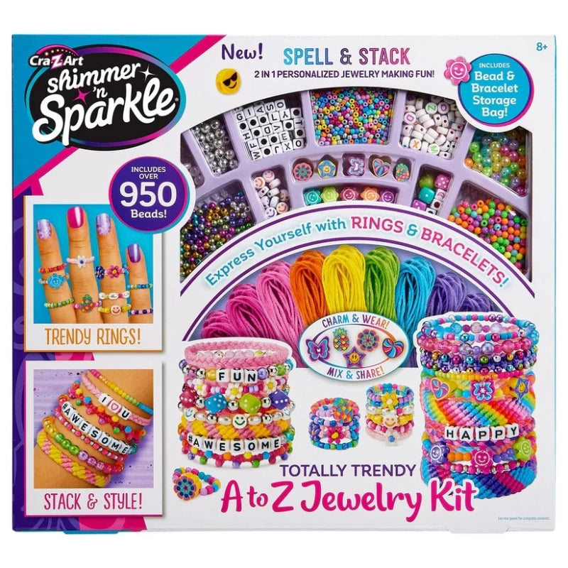 Shimmer N Sparkle – مجموعة صناعة مجوهرات A-Z للأطفال