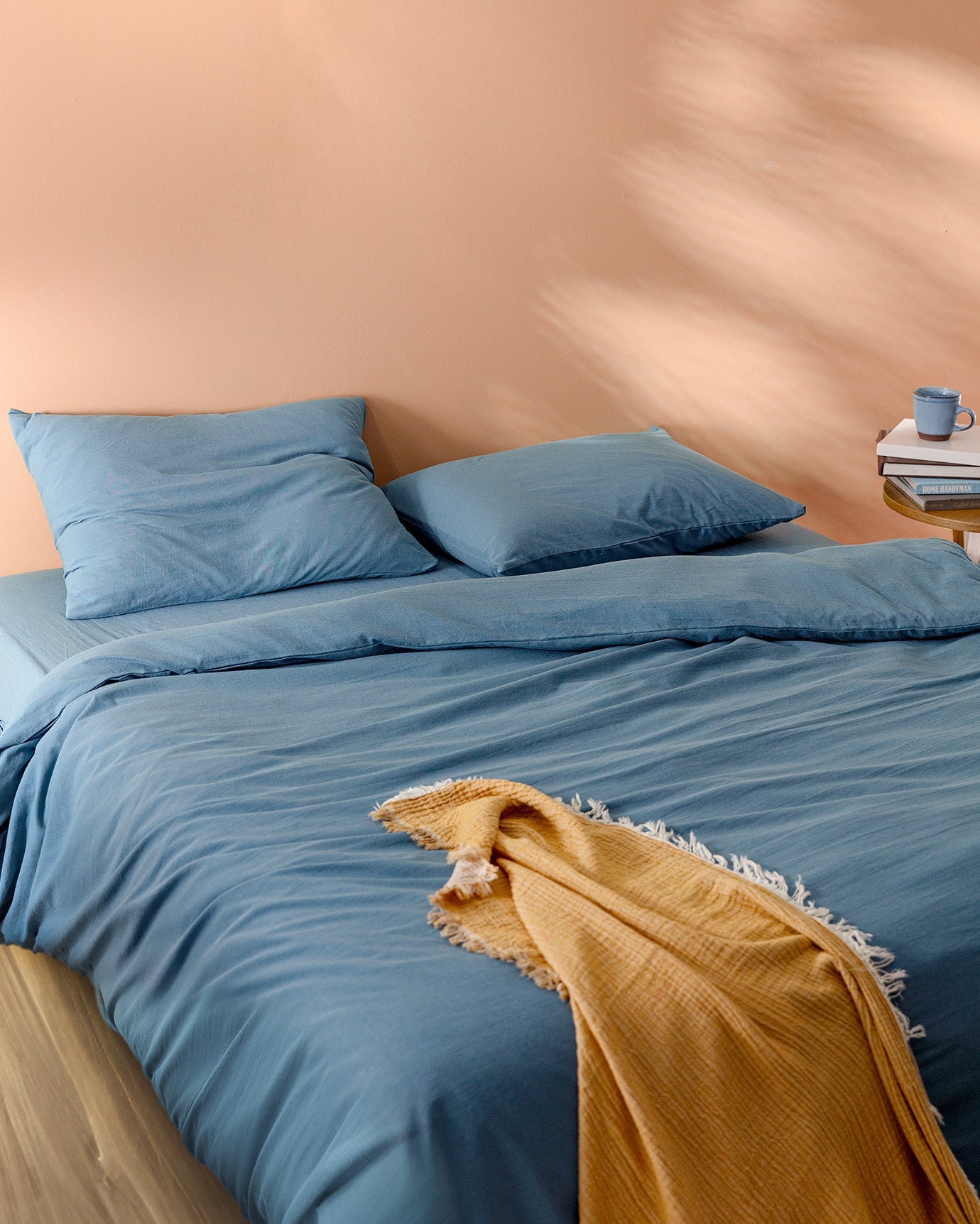 Carla Single Size Fitted Washed Duvet Cover Set - Madame Coco JO