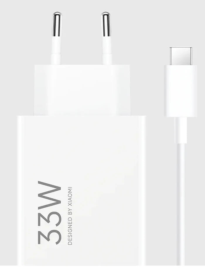 شاحن Xiaomi 33W USB مع كابل Type-C – شحن سريع أبيض
