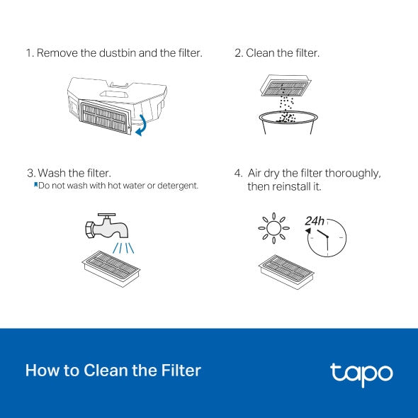 Tapo RVA520 Washable HEPA Filter — Package Contents 4-Pack
